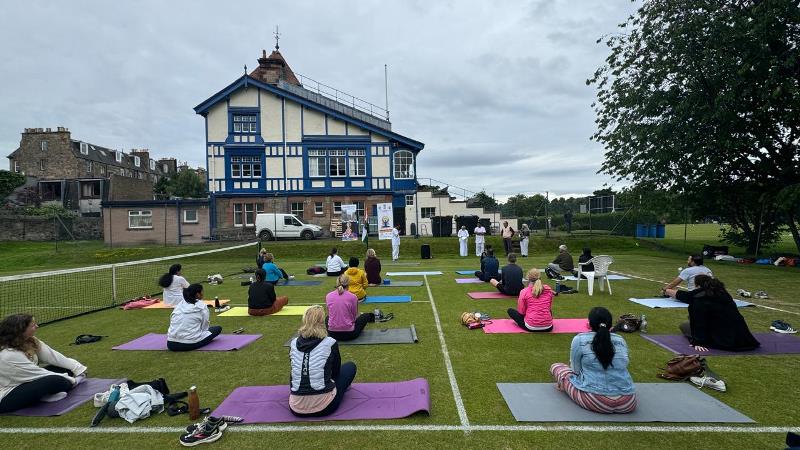 Celebrated International Day Of Yoga at Grange Cricket Club, Edinburgh